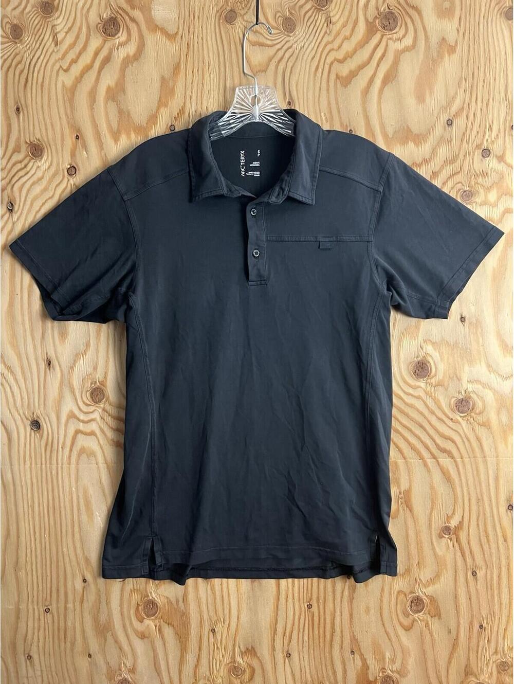 Arcteryx Captive Performance Short Sleeve Polo Shirt Men's Size Small Black